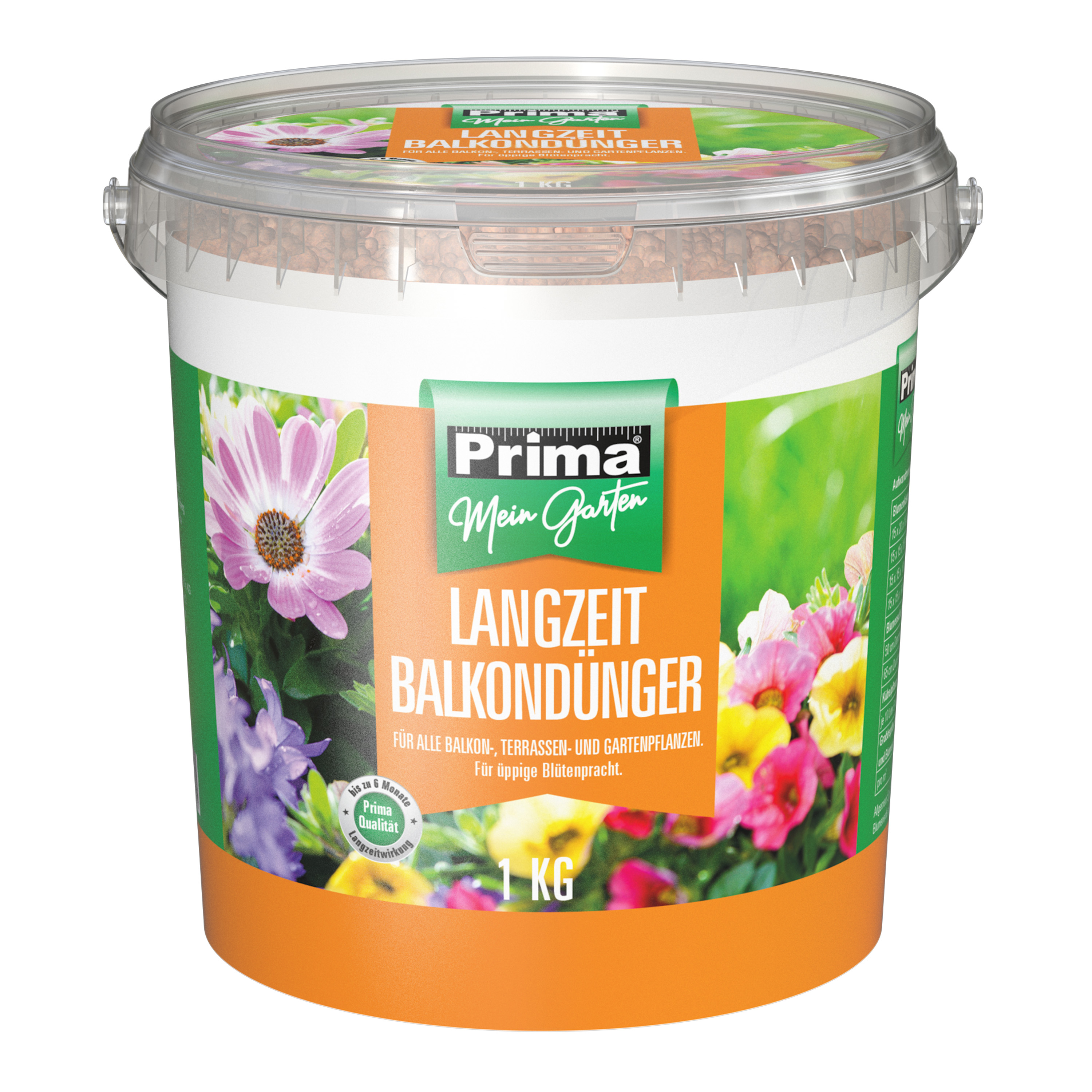 GREGOR ZIEGLER GMBH Prima Balkondünger Depot Eimer 1kg NPK 24+8+16 100% umhüllter LZD